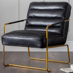 Julian Bowen Giorgio Black Leather Accent Chair