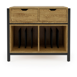 Dorel Louisiana Warm Oak 2 Drawer Turntable Stand - thumbnail 3
