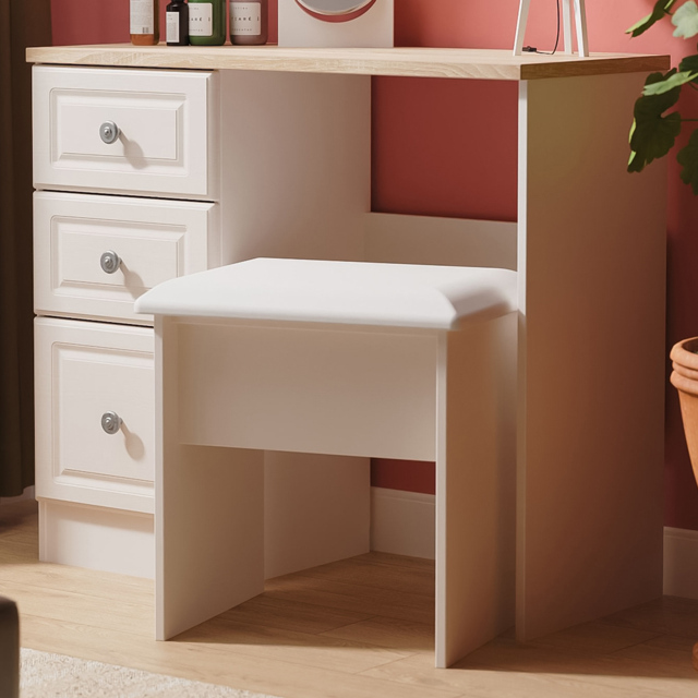 Crowndale Norfolk Kashmir Ash and Bardolino Oak 3 Drawer Vanity Dressing Table Ready Assembled - image 1