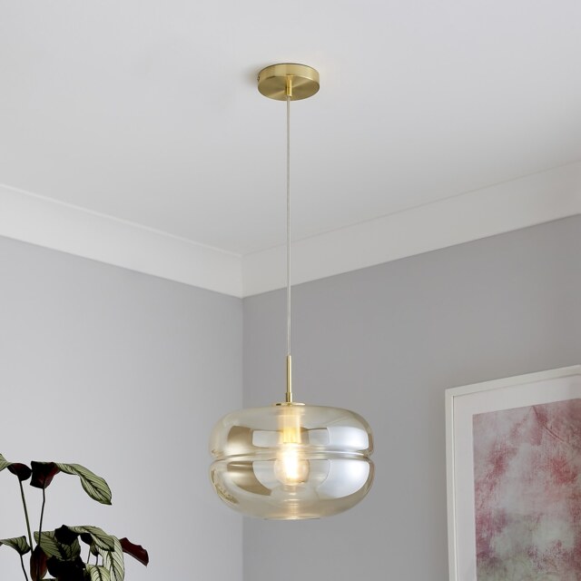 Fleur Glass Pendant - Champagne