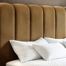 SOLACE+CO Emilie Mocha King Size Velvet Ribbed Ottoman Bed - thumbnail 4