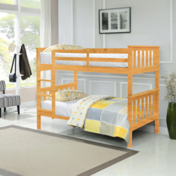 Comfy Living Premium Single Caramel Wooden Bunk Bed - thumbnail 2