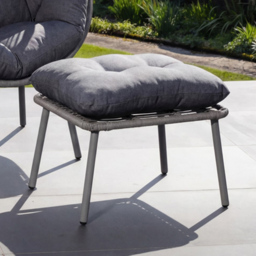 Artemis Home Nestara Grey PE Rattan Standing Egg Chair with Stool and Canopy - thumbnail 2