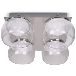 ValueLights Alissa Chrome LED 4 Way Ceiling Light with Smoked Glass