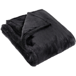 furn. Kallu Faux Fur Black Double Sided Throw 130 x 180cm