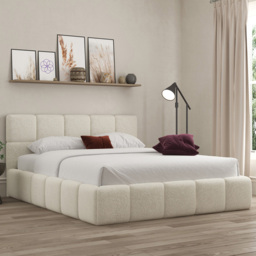 DS Living Ovella Ivory Double Cubed Ottoman Bed