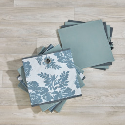 Home Source Grey Mixed Floral Fabric Cube Storage Box 4 Pack - thumbnail 3