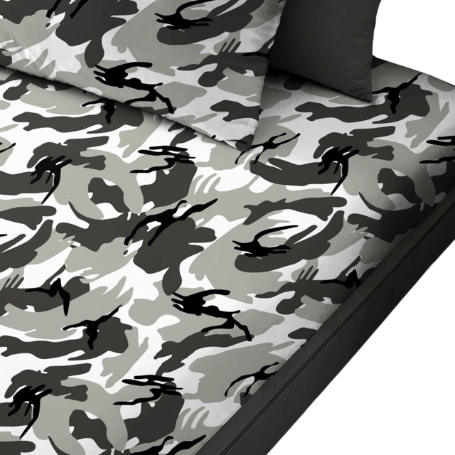 Velosso Camouflage Double Grey Fitted Sheet - image 1