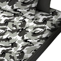 Velosso Camouflage Double Grey Fitted Sheet
