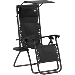 Outsunny Black Zero Gravity Recliner Lounger - thumbnail 2