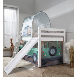 Noa and Nani Moro White Safari Mid Sleeper Cabin Bed with Slide - thumbnail 3