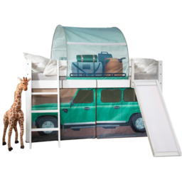 Noa and Nani Moro White Safari Mid Sleeper Cabin Bed with Slide - thumbnail 2