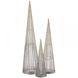 Samuel Alexander Silver LED Obelisk Trio Christmas Tree Cone - thumbnail 2