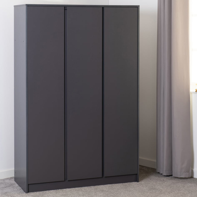 Seconique Malvern 3 Door Grey Wardrobe - image 1