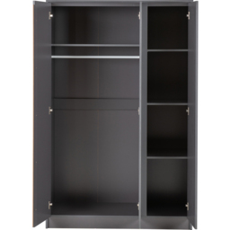 Seconique Malvern 3 Door Grey Wardrobe - thumbnail 4