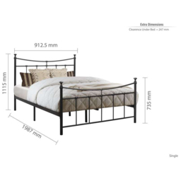 Emily Single Black Bed Frame - thumbnail 4