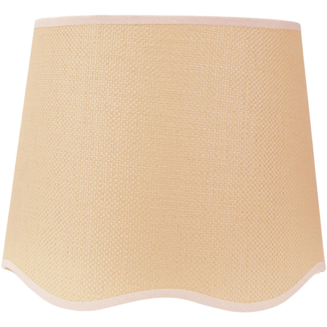 ValueLights Dutton Natural Scallop Edge Lamp Shade with White Trim Large - image 1