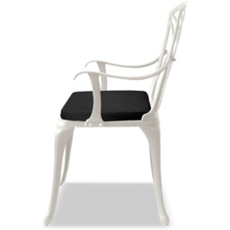 Centurion Oshowa White and Black 2 Seater Cast Aluminium Garden Bistro Set with Cushions - thumbnail 3