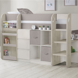 Julian Bowen Saturn Single Taupe Mid Sleeper with Storage - thumbnail 1