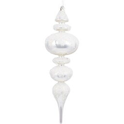 Angel Whispers Shiny Silver Frosted Droplet