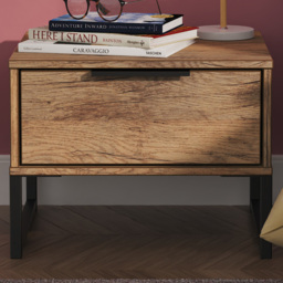Crowndale Hong Kong Single Drawer Vintage Oak Side Table Ready Assembled