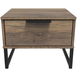 Crowndale Hong Kong Single Drawer Vintage Oak Side Table Ready Assembled - thumbnail 3