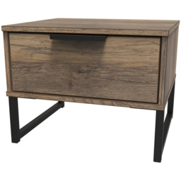 Crowndale Hong Kong Single Drawer Vintage Oak Side Table Ready Assembled - thumbnail 2
