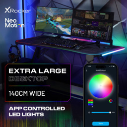 X Rocker Lumio XL Black Gaming Desk with 3 Sided App Controlled LED Lighting - thumbnail 2