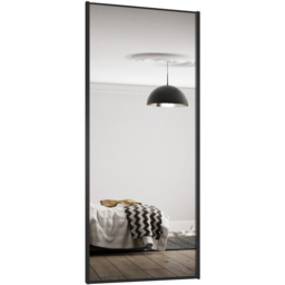 Spacepro Single Panel Black Frame Mirror Sliding Door 2220 x 914mm