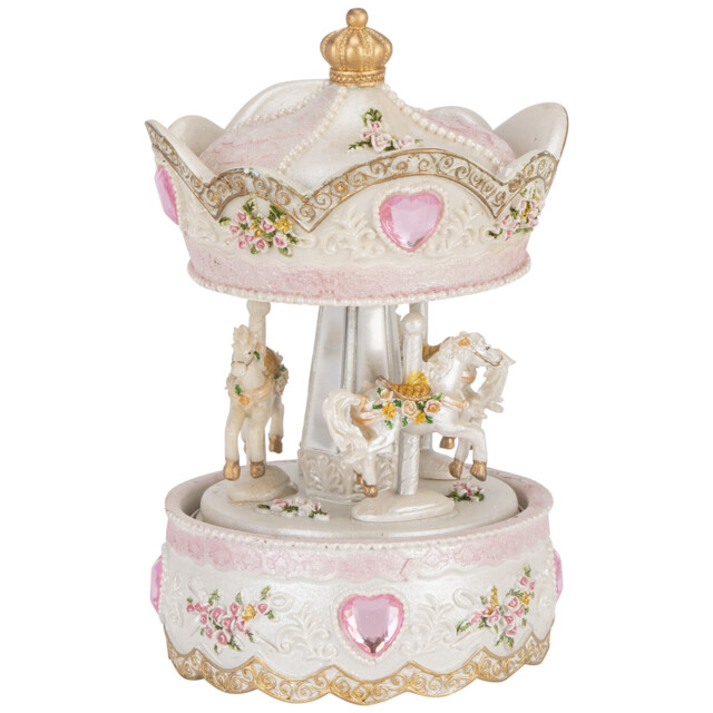 Pink Jewel Carousel Christmas Ornament - image 1