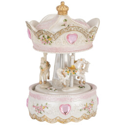Pink Jewel Carousel Christmas Ornament - thumbnail 1