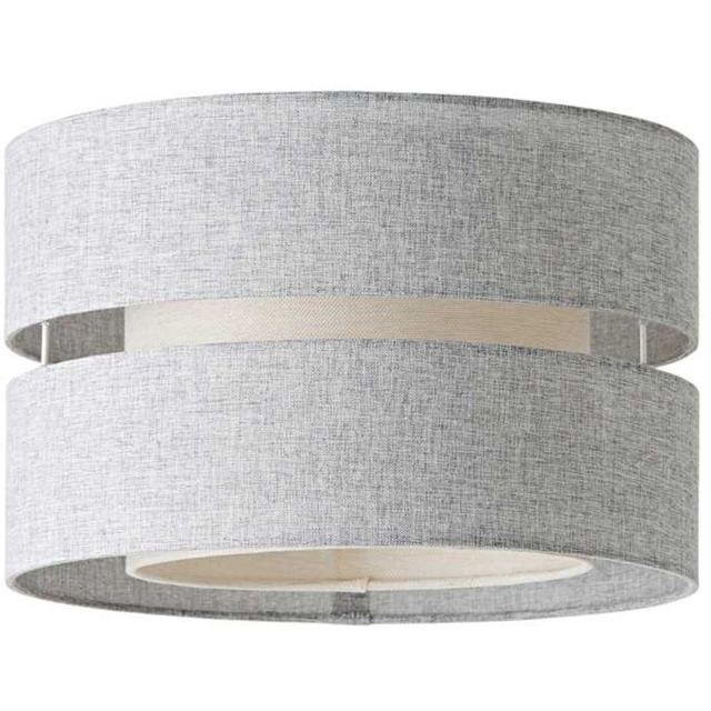ValueLights Sophia Grey 2-Tier Linen Ceiling Drum Lamp Shade Medium - image 1