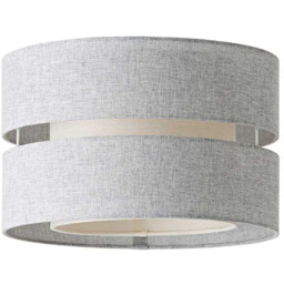 ValueLights Sophia Grey 2-Tier Linen Ceiling Drum Lamp Shade Medium