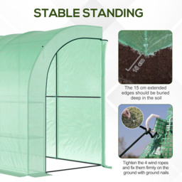 Outsunny Green 3-Tier Walk-In Greenhouse 5 x 10ft - thumbnail 4