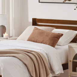 Furniturebox Cadhla Single Walnut Stain Solid Pine Bed Frame - thumbnail 2