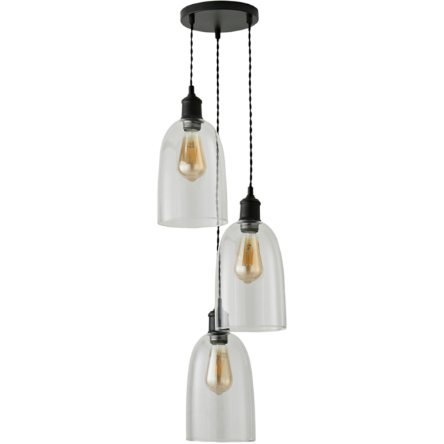 ValueLights Kira Matte Black Glass 3 Drop Cluster Ceiling Pendant Light - image 1