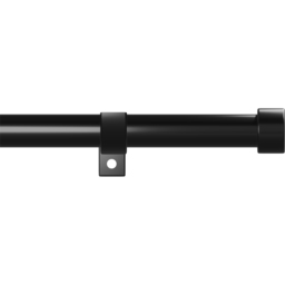 Caecus 70-120cm Extendable Metal Eyelet Painted Black Flat Curtain Pole