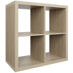 Homebase Clever Cube Light Oak Effect 4 Shelf Square Storage Unit - thumbnail 2
