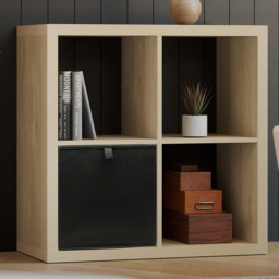 Homebase Clever Cube Light Oak Effect 4 Shelf Square Storage Unit