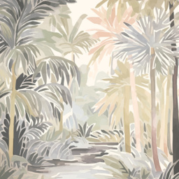 Origin Murals Pretty Palms Multicolour Wall Mural - thumbnail 2