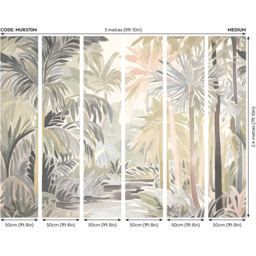 Origin Murals Pretty Palms Multicolour Wall Mural - thumbnail 3