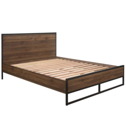 Houston Double Walnut Wood Effect Bed - thumbnail 2