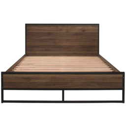 Houston Double Walnut Wood Effect Bed - thumbnail 4