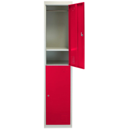 MonsterShop 2 Door Red Metal Storage Locker - thumbnail 3