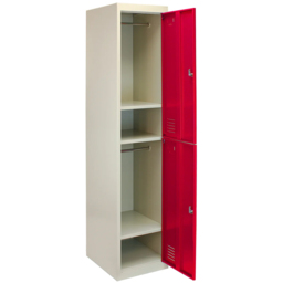 MonsterShop 2 Door Red Metal Storage Locker - thumbnail 4