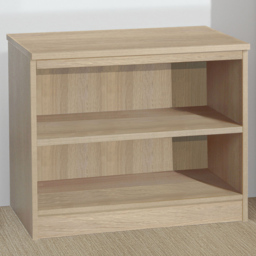 R White Cabinets Brown 2 Shelf Wide Bookcase