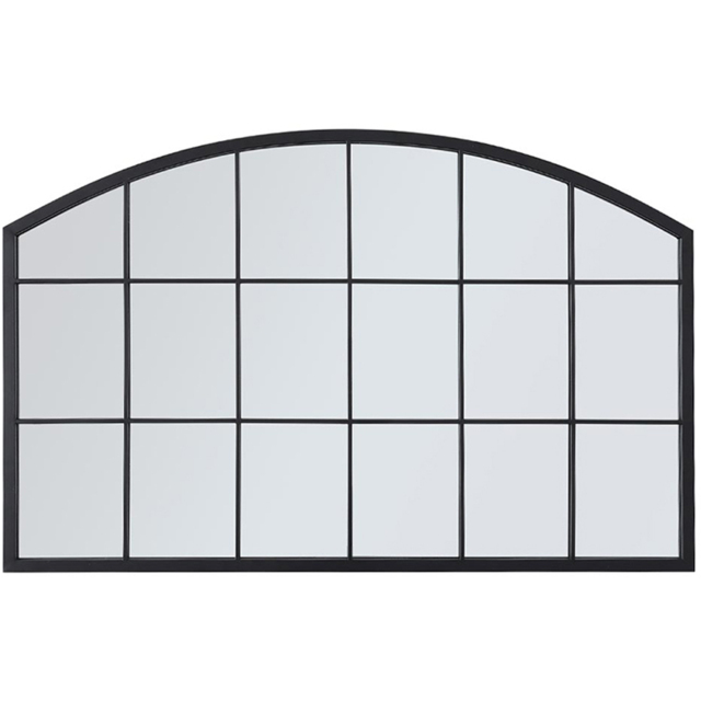 Living and Home Black Arched Wall Mirror with Metal Frame - image 1