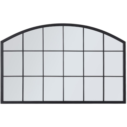 Living and Home Black Arched Wall Mirror with Metal Frame