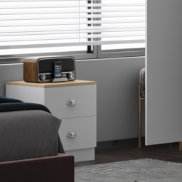 FWStyle Esher 2 Drawer White Oak Bedside Table - thumbnail 4