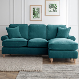 The Victoria 3 Seater Emerald Right Hand Chaise Sofa - thumbnail 1